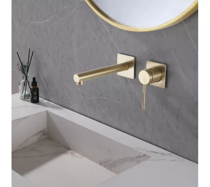 Смеситель ABBER Emotion AF8812G для раковины скрытого монтажа, золото матовое, Выбрать цвет: Золото матовое, изображение 2