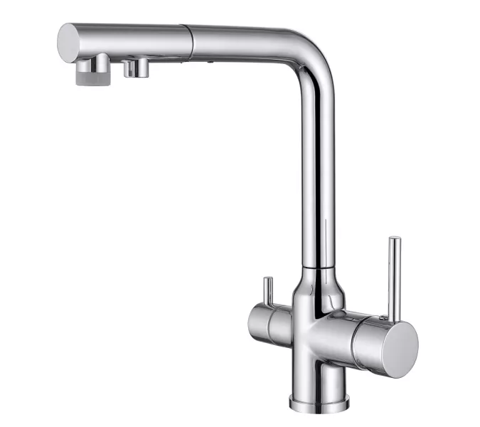 Смеситель ABBER Emotion AF8814 для кухни с подключением фильтра и выдвижной лейкой, хром, Выбрать цвет: Хром
