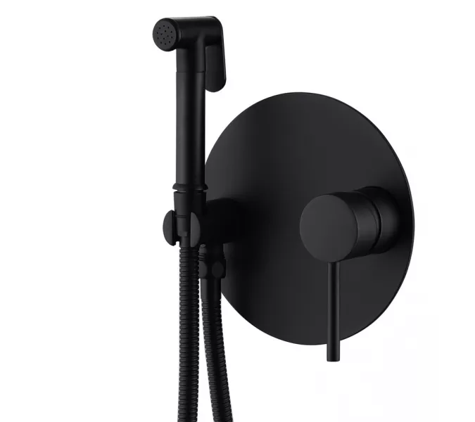 Смеситель ABBER Emotion AF8826B с гигиеническим душем, черный матовый, Выбрать цвет: Черный матовый