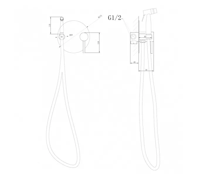 Смеситель ABBER Emotion AF8826G с гигиеническим душем, золото матовое, Выбрать цвет: Золото матовое, изображение 2