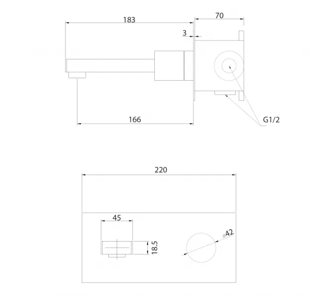 Смеситель ABBER Rund AF8712 для раковины скрытого монтажа, хром, Выбрать цвет: Хром, изображение 3