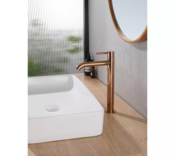 Смеситель ABBER Wasser Kreis AF8111RG для накладной раковины, розовое золото, Выбрать цвет: Розовое золото, изображение 2