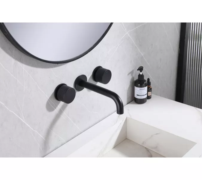 Смеситель ABBER Wasser Kreis AF81122B для раковины скрытого монтажа, черный матовый, Выбрать цвет: Черный матовый, изображение 2