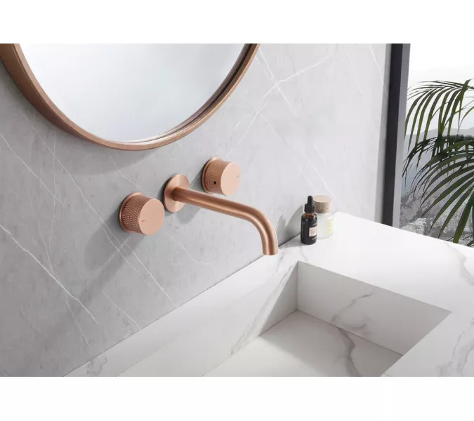 Смеситель ABBER Wasser Kreis AF81122MRG для раковины скрытого монтажа, розовое золото матовое, Выбрать цвет: розовое золото матовое, изображение 2