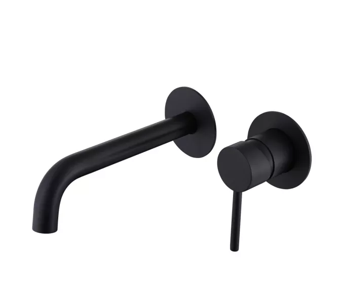 Смеситель ABBER Wasser Kreis AF8112B для раковины скрытого монтажа, черный матовый, Выбрать цвет: Черный матовый