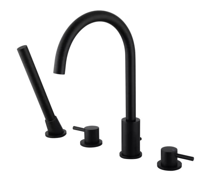 Смеситель ABBER Wasser Kreis AF8113B на борт ванны, черный матовый, Выбрать цвет: Черный