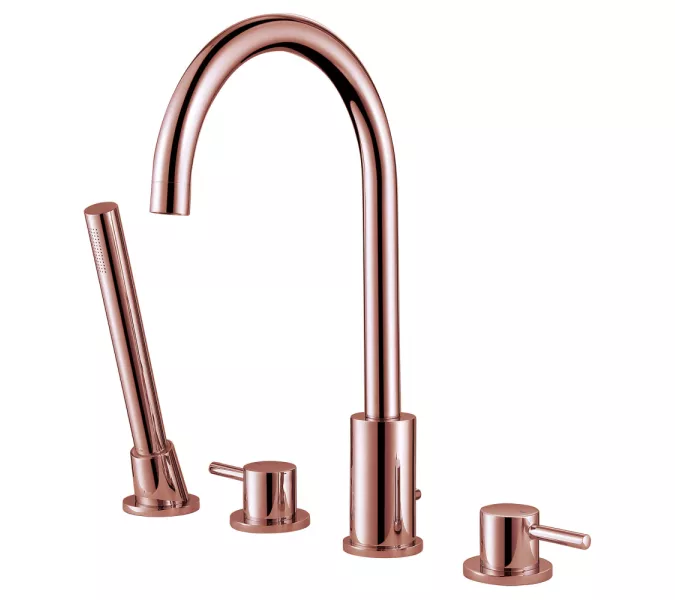 Смеситель ABBER Wasser Kreis AF8113RG на борт ванны, розовое золото, Выбрать цвет: Розовое золото