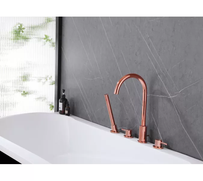 Смеситель ABBER Wasser Kreis AF8113RG на борт ванны, розовое золото, Выбрать цвет: Розовое золото, изображение 2