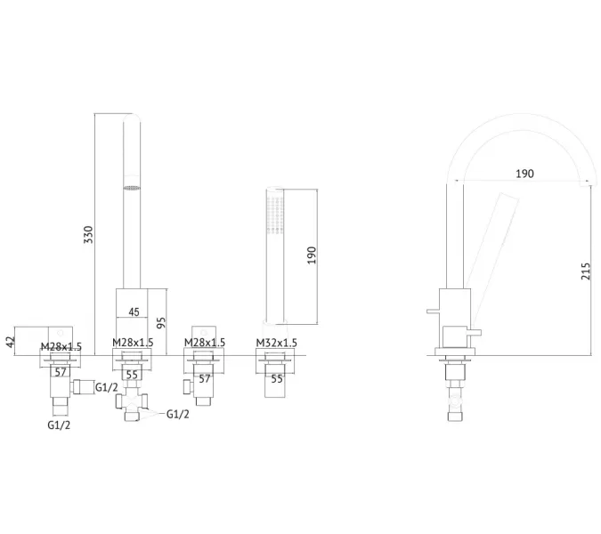 Смеситель ABBER Wasser Kreis AF8113RG на борт ванны, розовое золото, Выбрать цвет: Розовое золото, изображение 3