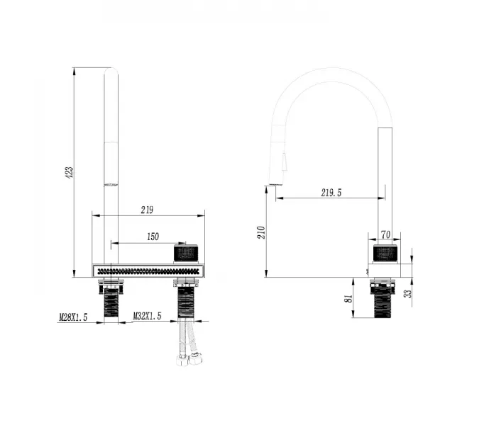 Смеситель ABBER Wasser Kreis AF8114B для кухни с выдвижной лейкой, черный матовый, Выбрать цвет: Черный, изображение 3