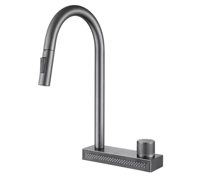 Смеситель ABBER Wasser Kreis AF8114NG для кухни с выдвижной лейкой, никель, Выбрать цвет: Никель