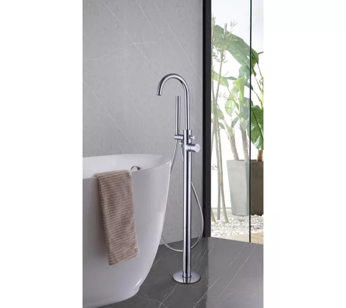 Смеситель ABBER Wasser Kreis AF8115 напольный для ванны, хром, Выбрать цвет: Хром, изображение 2