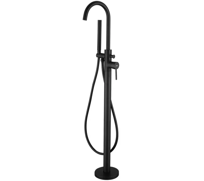 Смеситель ABBER Wasser Kreis AF8115B напольный для ванны, черный матовый, Выбрать цвет: Черный матовый