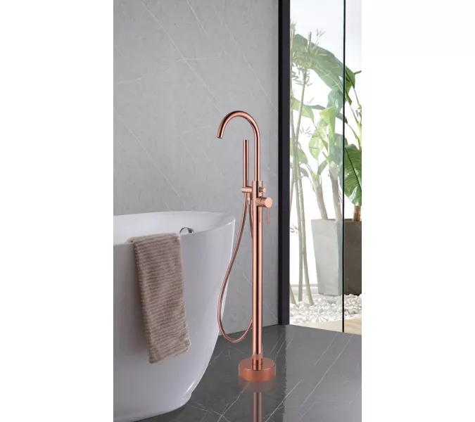 Смеситель ABBER Wasser Kreis AF8115RG напольный для ванны, розовое золото, Выбрать цвет: Розовое золото, изображение 2