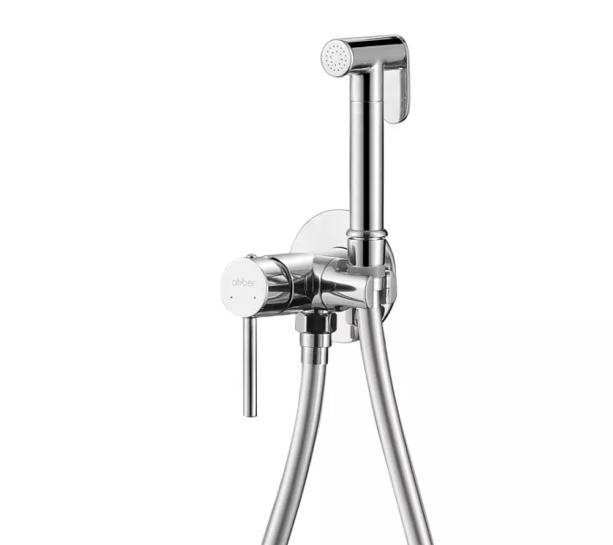 Смеситель ABBER Wasser Kreis AF8125 с гигиеническим душем, хром, Выбрать цвет: Хром