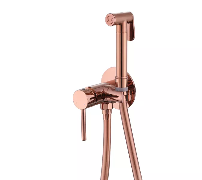 Смеситель ABBER Wasser Kreis AF8125RG с гигиеническим душем, розовое золото, Выбрать цвет: Розовое золото