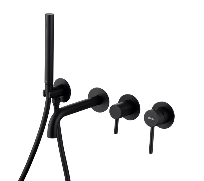 Смеситель ABBER Wasser Kreis AF8130B для ванны скрытого монтажа, черный матовый, Выбрать цвет: Черный матовый