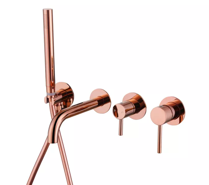 Смеситель ABBER Wasser Kreis AF8130RG для ванны скрытого монтажа, розовое золото, Выбрать цвет: Розовое золото