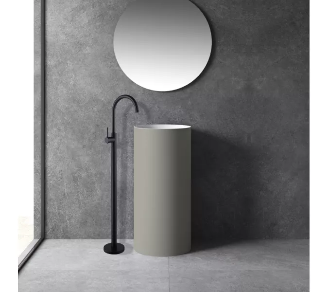 Смеситель ABBER Wasser Kreis AF8141B напольный для раковины, черный матовый, Выбрать цвет: Черный матовый, изображение 2