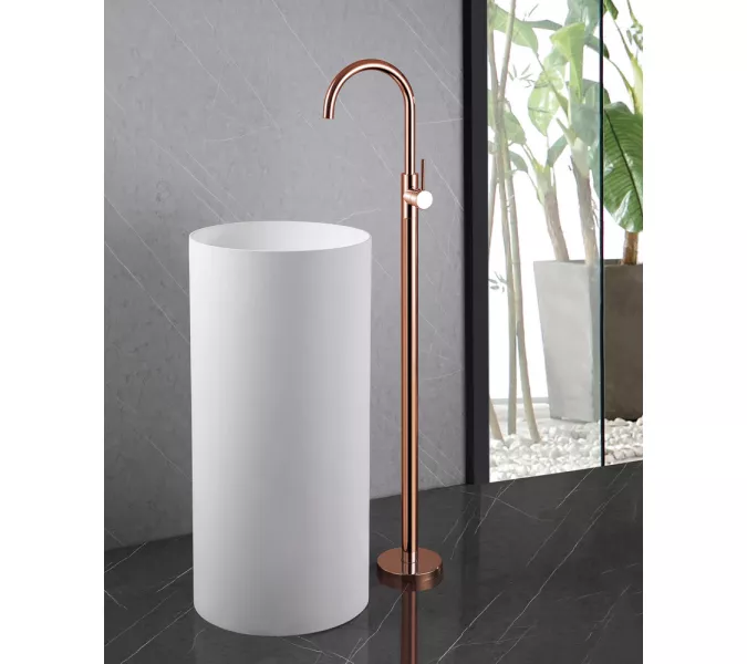 Смеситель ABBER Wasser Kreis AF8141RG напольный для раковины, розовое золото, Выбрать цвет: Розовое золото, изображение 2