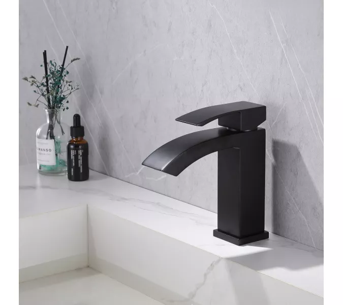 Смеситель ABBER Wasserfall AF8610B для раковины, черный матовый, Выбрать цвет: Черный матовый, изображение 2