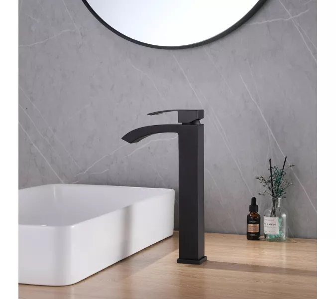 Смеситель ABBER Wasserfall AF8611B для накладной раковины, черный матовый, Выбрать цвет: Черный матовый, изображение 2