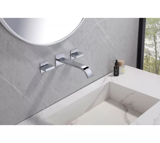 Смеситель ABBER Wasserfall AF8612 для раковины скрытого монтажа, хром, Выбрать цвет: Хром, изображение 2