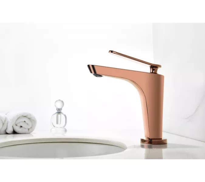 Смеситель ABBER Zeitlos AF8909RG для раковины, розовое золото, изображение 2
