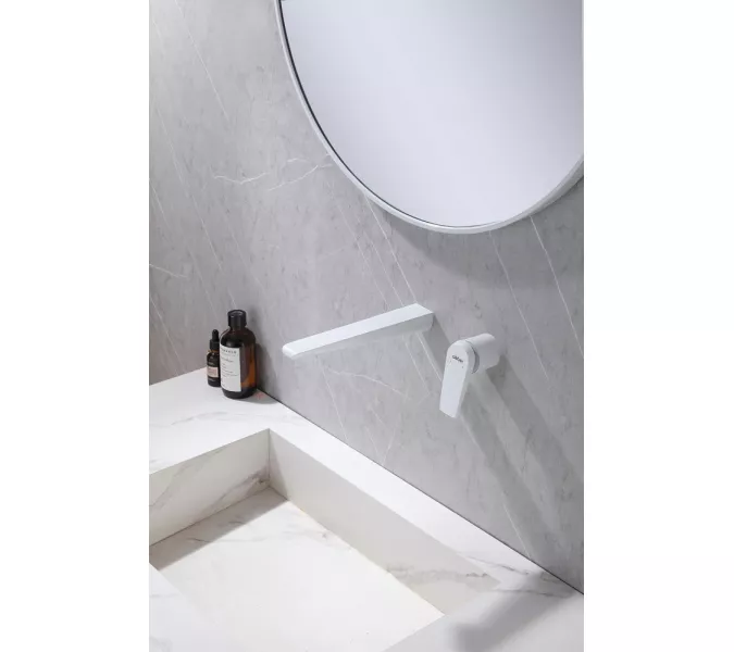 Смеситель ABBER Zeitlos AF8912W для раковины скрытого монтажа, белый, изображение 2