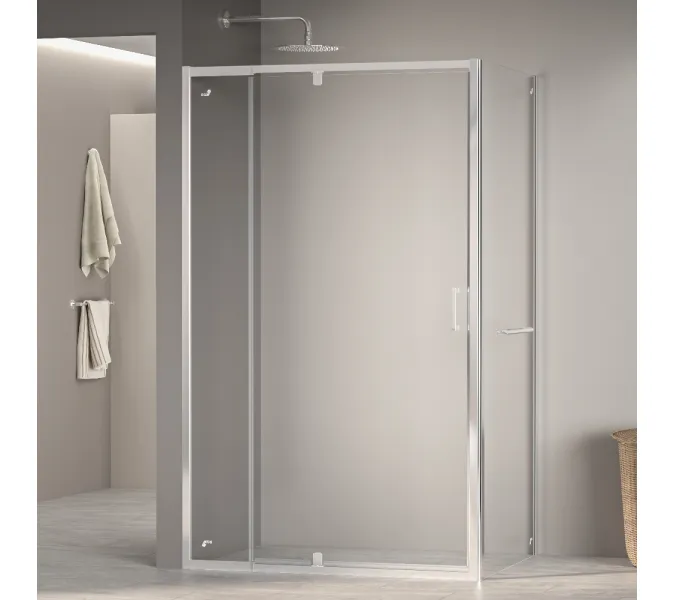 Душевой уголок RGW PA-078-1 (RGW PA-008 + Z-060-2), Цвет стекла: прозрачное, Цвет профиля (вариация): Хром, Выбрать размер: 1100*1000