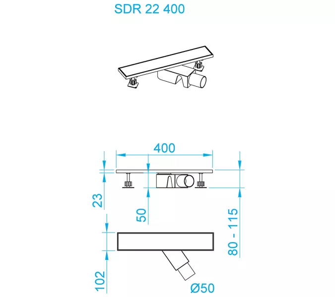 Душевой трап RGW SDR-22B черный, Выбрать размер: 60, изображение 8