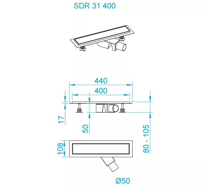 Душевой трап RGW SDR-31B черный, Выбрать размер: 60, изображение 3