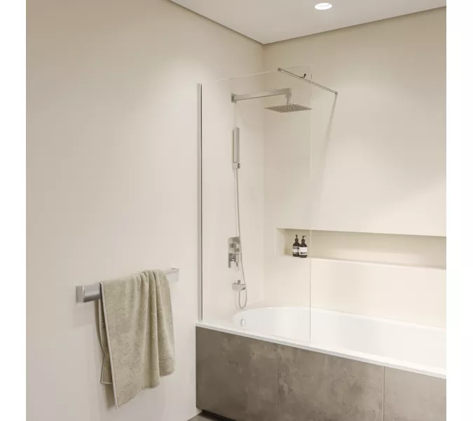 Шторка на ванну RGW SC-050, Цвет стекла: прозрачное, Цвет профиля: Хром, Выбрать размер: 80, изображение 3