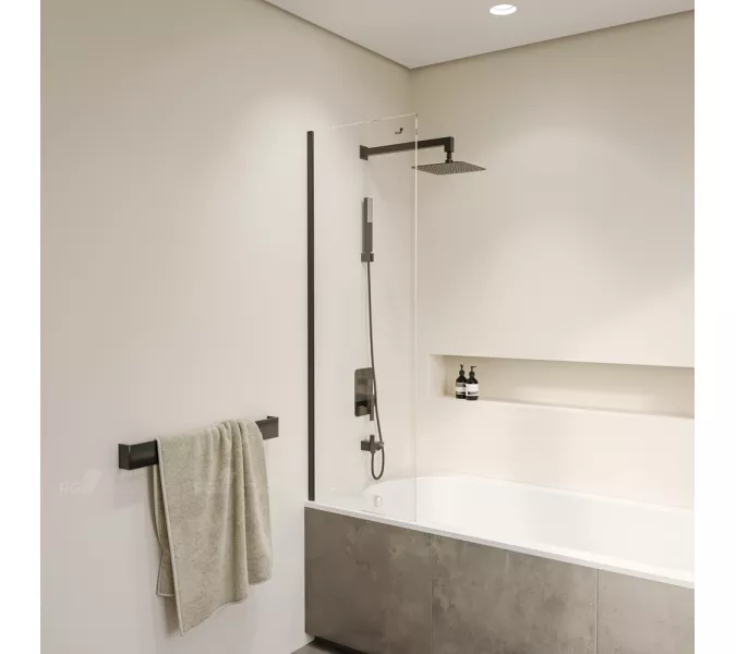 Шторка на ванну RGW SC-056-8B, Цвет стекла: прозрачное, Цвет профиля (вариация): Черный, Выбрать размер: 50, изображение 3