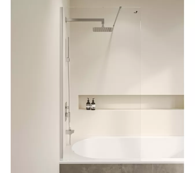 Шторка на ванну RGW SC-051, Цвет стекла: прозрачное, Цвет профиля: Хром, Выбрать размер: 80, изображение 2