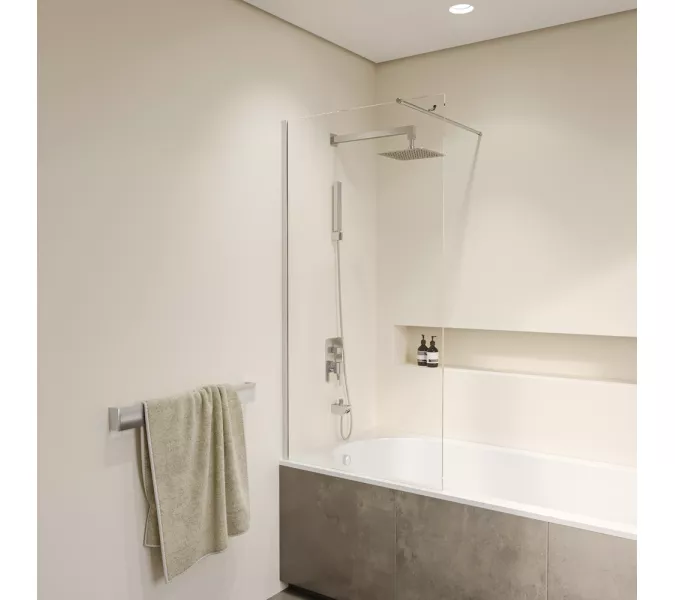 Шторка на ванну RGW SC-051, Цвет стекла: прозрачное, Цвет профиля: Хром, Выбрать размер: 80, изображение 3