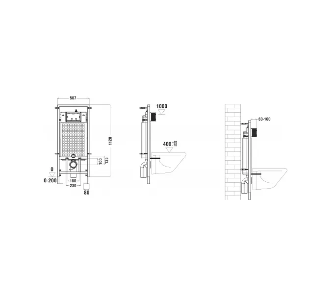 Инсталляция для унитаза WW MARBERG 507 без кнопки, изображение 4