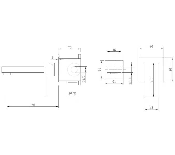 Смеситель ABBER Daheim AF8212 для раковины скрытого монтажа, хром, Выбрать цвет: Хром, изображение 3
