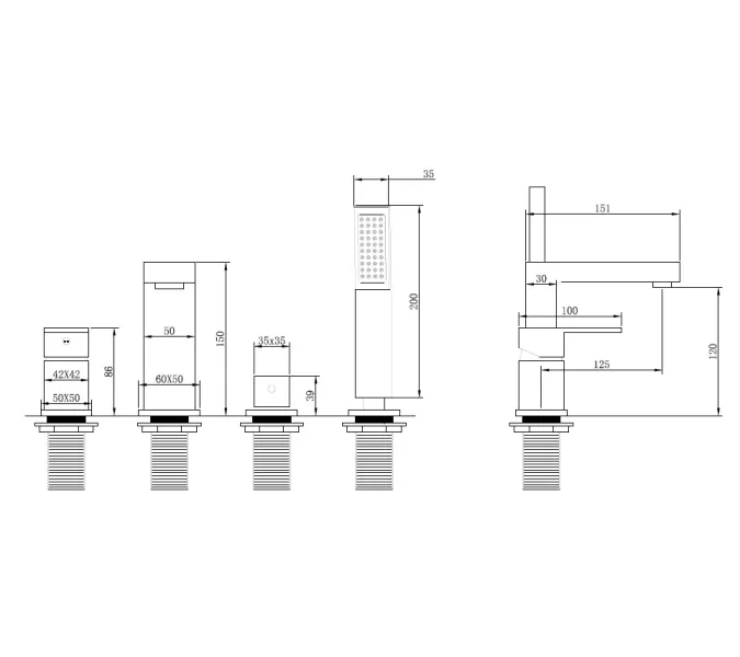 Смеситель ABBER Daheim AF8213B на борт ванны, черный матовый, Выбрать цвет: Черный, изображение 3