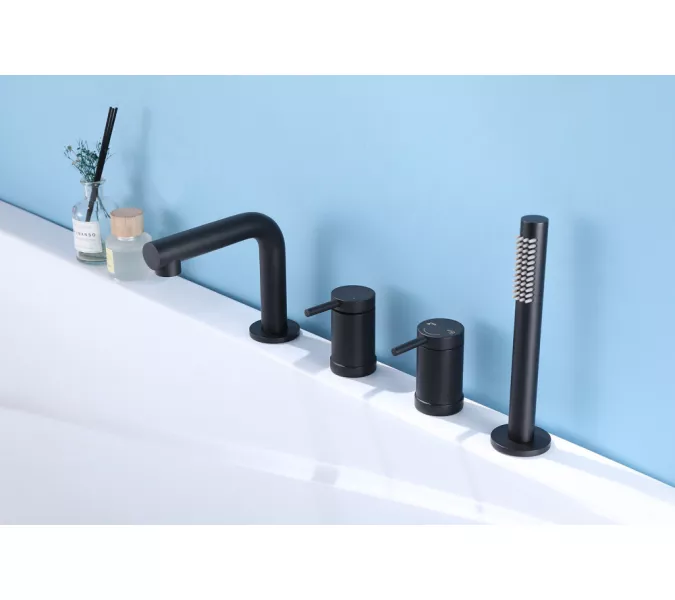 Смеситель ABBER Emotion AF8813B на борт ванны, черный матовый, Выбрать цвет: Черный, изображение 3