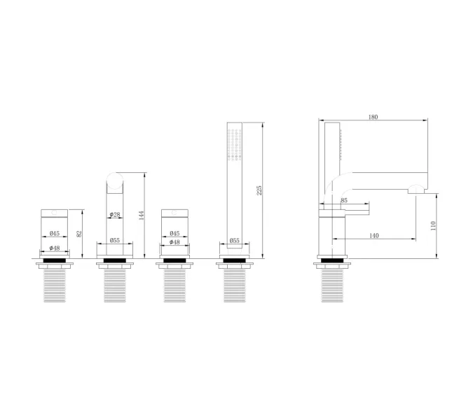 Смеситель ABBER Emotion AF8813B на борт ванны, черный матовый, Выбрать цвет: Черный, изображение 5