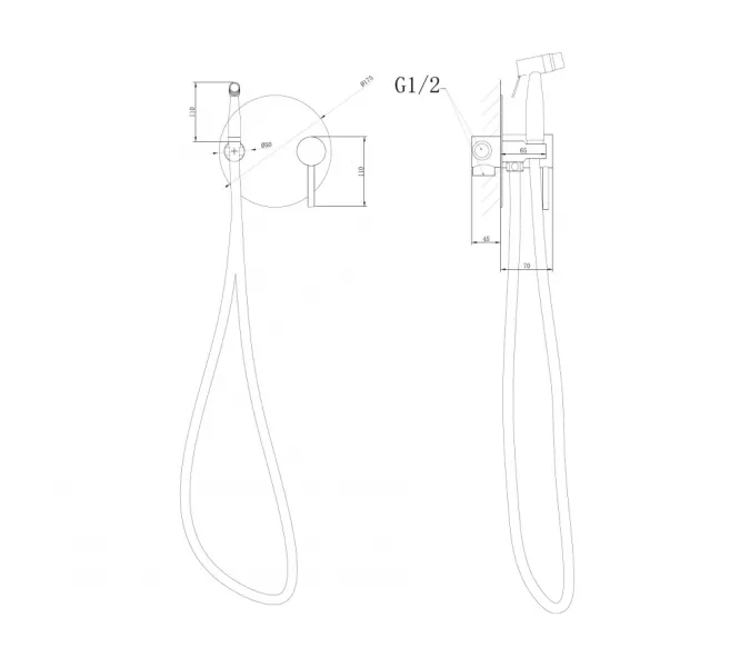 Смеситель ABBER Emotion AF8826B с гигиеническим душем, черный матовый, Выбрать цвет: Черный матовый, изображение 2