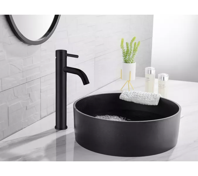 Смеситель ABBER Wasser Kreis AF8111B для накладной раковины, черный матовый, Выбрать цвет: Черный матовый, изображение 2