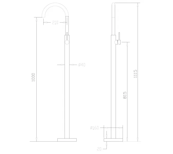 Смеситель ABBER Wasser Kreis AF8141B напольный для раковины, черный матовый, Выбрать цвет: Черный матовый, изображение 3
