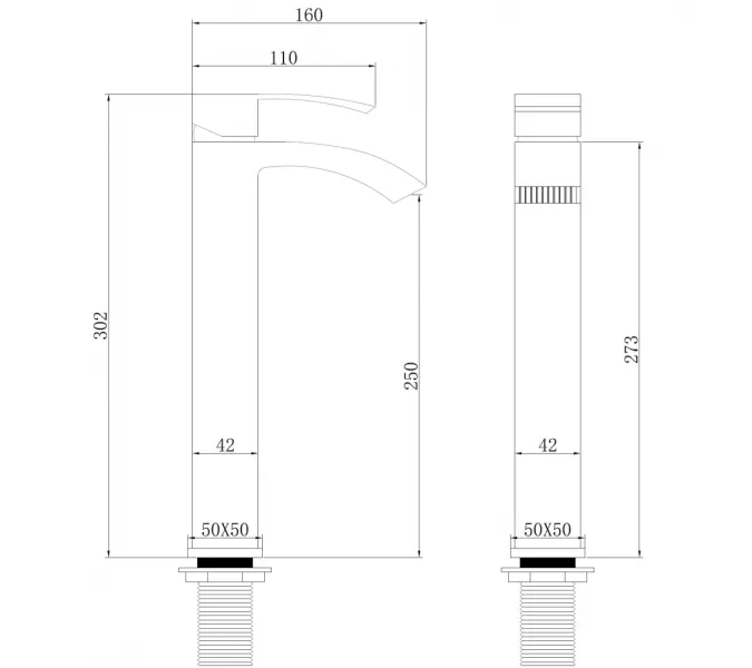 Смеситель ABBER Wasserfall AF8611 для накладной раковины, хром, Выбрать цвет: Хром, изображение 3