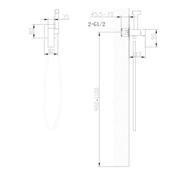 Смеситель ABBER Wasserfall AF8625 с гигиеническим душем, хром, Выбрать цвет: Хром, изображение 2