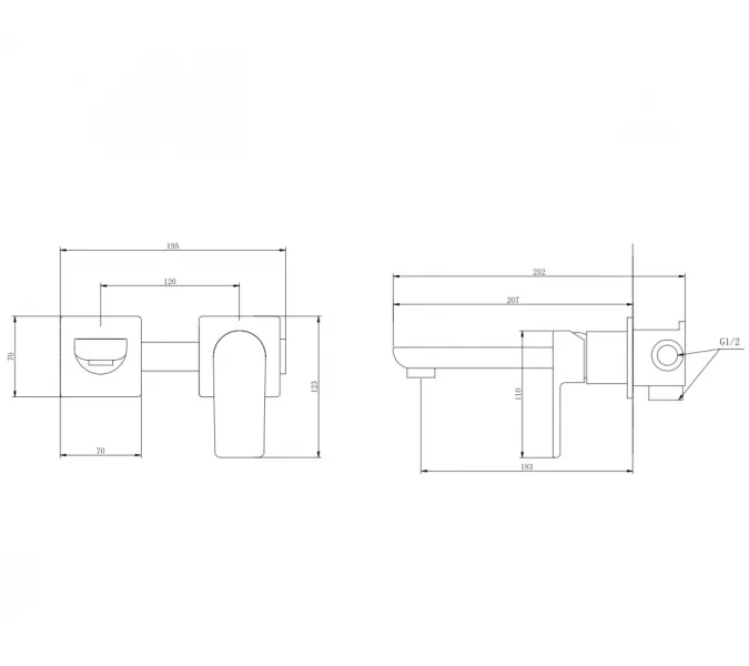 Смеситель ABBER Weiss Insel AF8082B для раковины скрытого монтажа, черный матовый, Выбрать цвет: Черный матовый, изображение 3