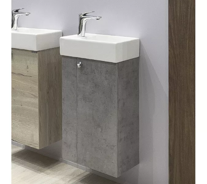 Тумба-умывальник Comforty Асти-40 бетон светлый с раковиной Comforty 9140, Высота (мм): 700, Выбрать цвет: Бетон светлый