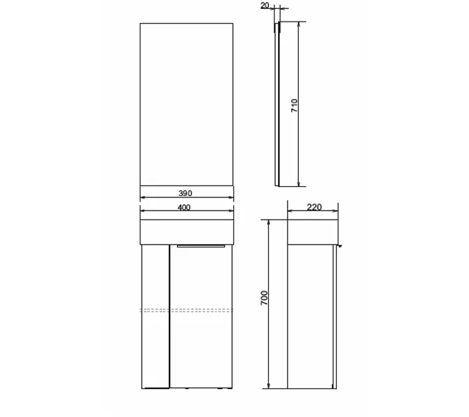COMFORTY. Тумба-умывальник "Асти-40" дуб дымчатый с раковиной COMFORTY 9140, Высота (мм): 700, Выбрать цвет: Дуб дымчатый, изображение 2