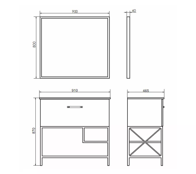 Тумба-умывальник Comforty Бредфорд 75/90 дуб темный с раковиной Comforty, Выбрать цвет: дуб темный, Выбрать размер: 90, Комплектация: с белой раковиной 90, изображение 3
